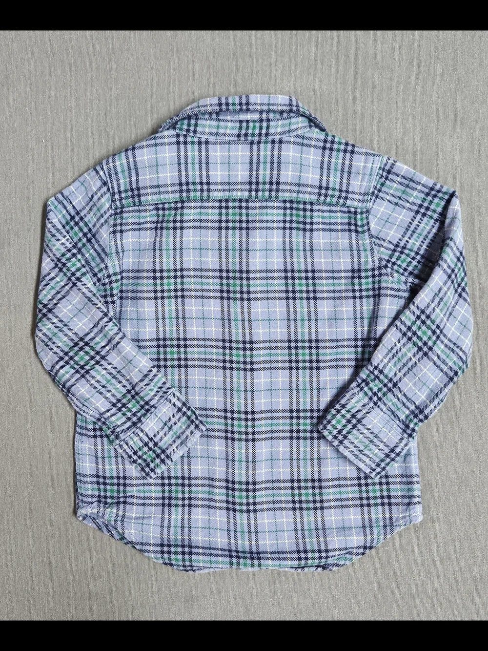 Baby GAP Boys' Blue Plaid Button-Down Shirt - Casual Dress Shirt 3 Toddler